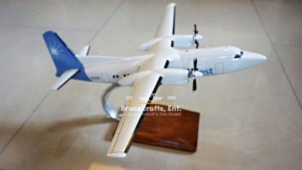 Model of Fokker 50 Skywest with detailed craftsmanship.